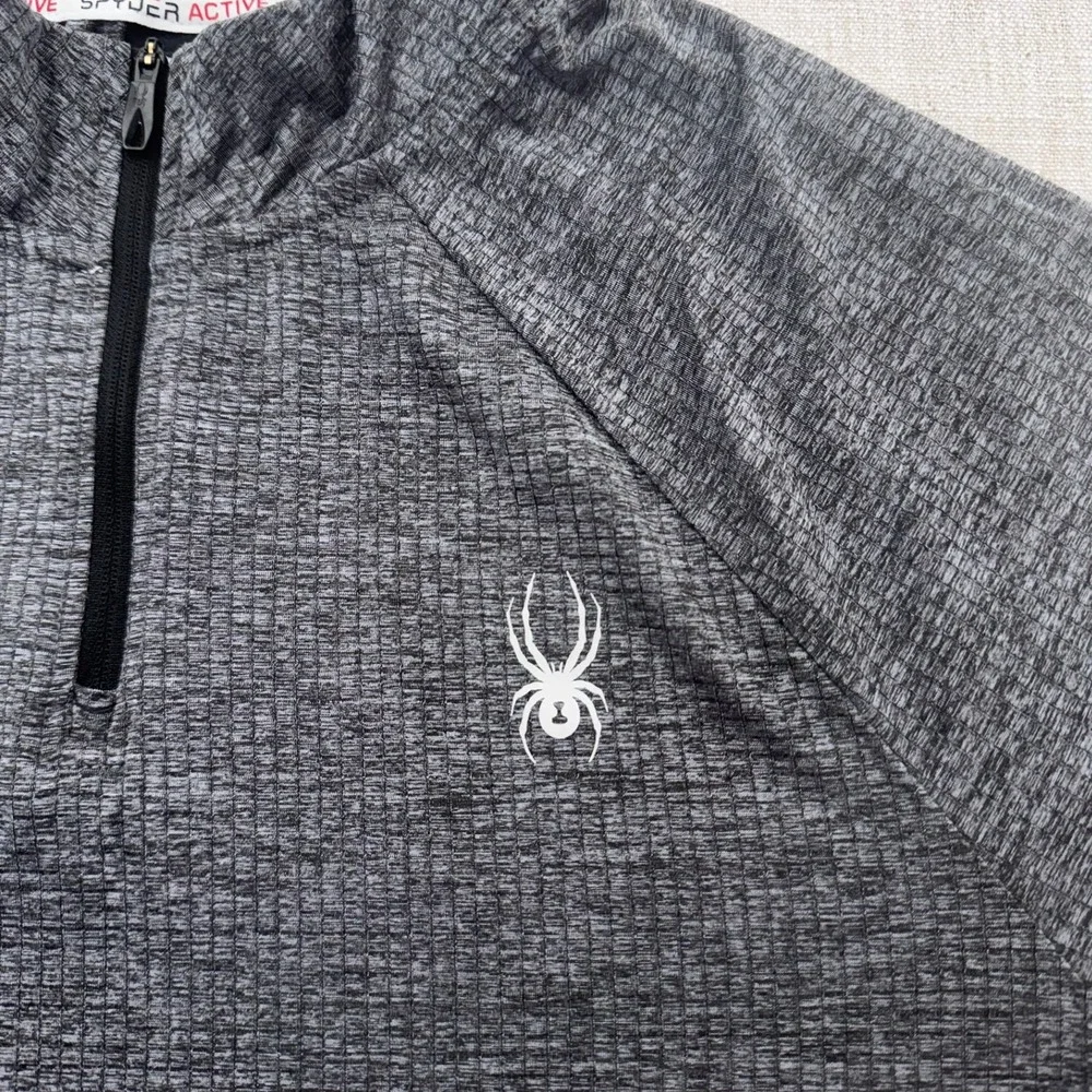 Spyder Mens ProW-B Quarter Zip Pullover Gray‎ Heather Active Top Large